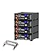 Techex 48V 400Ah LiFePO4 Battery, 100A BMS with Inverter Communication, 3U Rack-Mount, WiFi& Bluetooth& Smart Display, Fire Suppression, Max. 20.48kWh Power Output for Off-Grid, Solar System, Backup