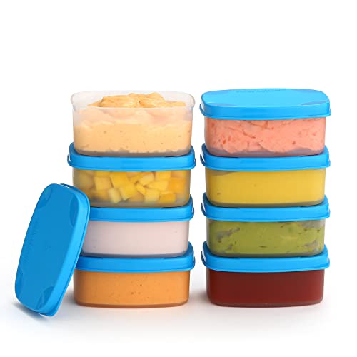 Reusable Airtight Food Containers 3 Oz 8 Pack. For Snacks, Baby/Toddler Food/Puree, Condiments, Picnics Food Prep, Lunch, Plastic Food Storage Containers–Dishwasher, Microwave, Freezer Safe Bpa Free #TOP6