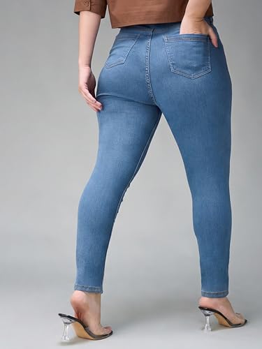 Image of Miss Chase A+ Women's Bootcut High Rise Regular Length Stretchable Denim Jeans