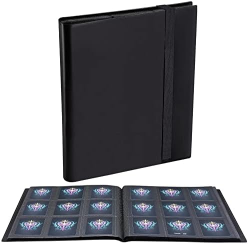 Trading Card Binder, JIQEZNL Premium Card Collection Binder 9 Pocket, 432 Side Loading Yugioh Binders Book Holder for MTG, TCG, Sports, Football, Baseball Cards