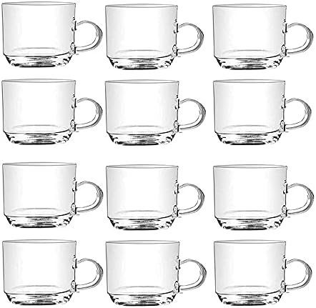 Glass Tea and Coffee Cup,Iced and Green Tea Cups [210 ML][12 PIS]