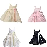 singyang 4 Pieces BJD Doll Clothes 1/6 Slip Dress 12 inch White + Black + Pink + Yellow Skirt