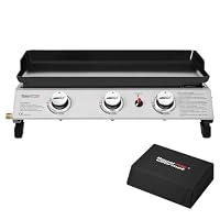 Royal Gourmet Gasplatte aus emailliertem Stahl, 3 Brenner, Leistung 7,5 kW, Kochfläche 62,0 x 35,5 cm, tragbar für Camping und Outdoor