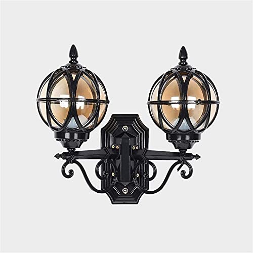 Applique murale extérieure étanche à deux têtes luminaire européen en verre