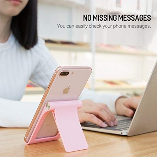 Adjustable Cell Phone Stand,ROCK Desktop Cellphone Tablet Stand,Foldable Portable Desk Stand, 360°Rotatable, Comfortable Viewing, for Cellphone, Apple iPhone ,and E-Readers.(Pink)