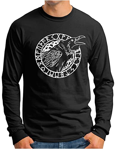 T-shirt Viking Hugin Munin manches longues cadeau idéal homme fan mythologie