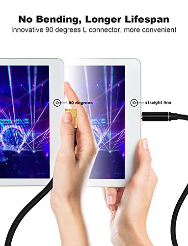 Aux Cable For Car， Vanaux 90 Degree Right Angle Auxiliary Cable Stereo Aux Jack To Jack Cord Compatible For Mp3 Player, Car Stereos, Smartphone, Speakers, Headphone And More(5Ft/1.5M) #TOP1