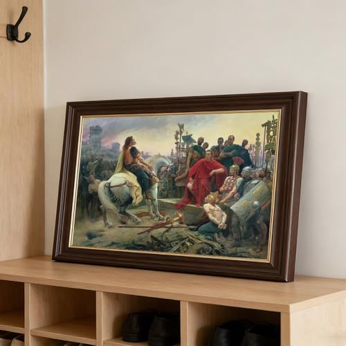 Toile Vercingétorix Jules César décoration murale salon tableau histoire bureau