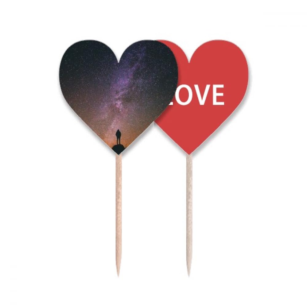 Cure-dents Drapeau Cœur Night Stars pour composer un coffret cadeau pâtisserie