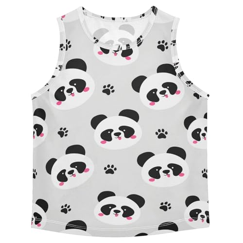 J JOYSAY Panda Paw Gray Boys Tank Top Sleeveless Muscle Shirts Quick Dry Kids T-Shirts 3-15T