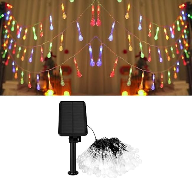 Solar String Lights Outdoor 40FT - 100 LED Waterproof Patio Lights, 8 Modes & Remote Control, RGB Color Changing & Warm White, IP65 for Garden, Porch, Christmas, Wedding, Party Decor