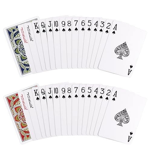 2 Stück Designer Profi Pokerkarten - Kartendeck für Familien & Party - Texas Holdem, Romme, Blackjack & Pinochle – Bild 3