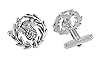 Scottish Thistle Cufflinks Presented In GS Cufflinks Gift Box - Silver Colour Scotland Thistle in Wreath Shirt Cufflink Men Gifts #1