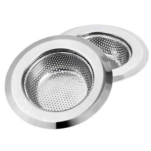 Image of Stainless Steel Kitchen Sink Strainer ((Round (Pack of 2)), 11.5 cm