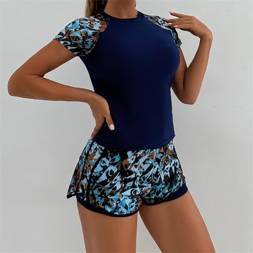 Maillot de bain 2 pièces Rushguard femme athlétique manches courtes - 4