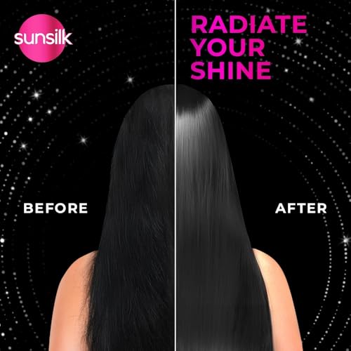 Image of SUNSILK Radiant Black Shine Conditioner, 180ml, for Smooth and Glass Shine Black Hair, with 5% VITA-GLOSS COMPLEX - 48hr Radiant Shine, Paraben-Free, Cruelty Free