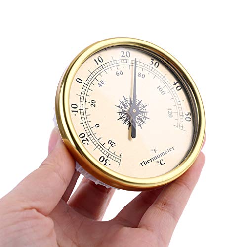 Linnsz 3 In 1 Air Pressure Gauge Thermometer Hygrometer Barometer 72Mm For Wall Mount Embedded Weather Forecast Station,Hygrometer,Gold #TOP2