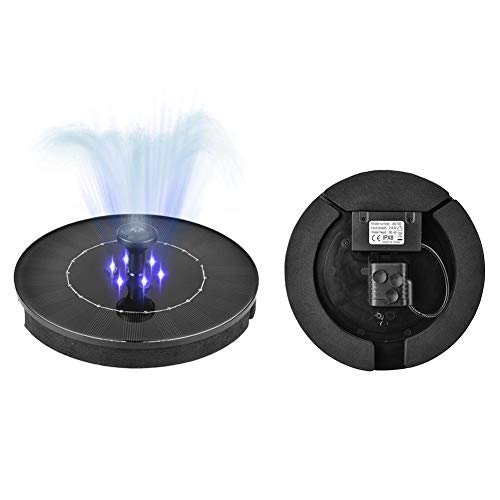 Solar Fountain Pump 2.4W LED Circle Garden Solar Water Pump With4 Different Nozzles, Three Suckers On The Bottom Floating Solar Fountain For Garden Pond Or Fountain