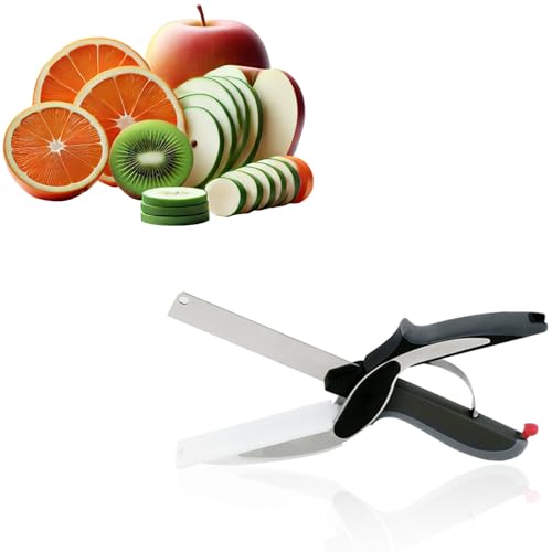 2-in-1 Multifunctional Kitchen Food Scissors, Food Scissors with Cutting Board, Sharp Steel Scissor Blade Knife, for Salads, Vegetables, Meat, Corn, Potatoes and Bread, Black 2-in-1 Multifunctional Kitchen Food Scissors, Food Scissors with Cutting Board, Sharp Steel Scissor Blade Knife, for Salads, Vegetables, Meat, Corn, Potatoes and Bread, Black