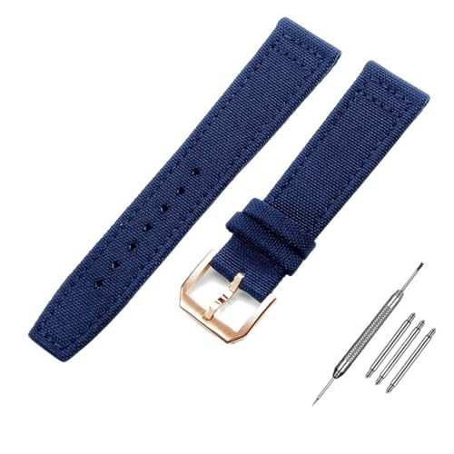 Bracelet de montre en tissu résistant KLVN boucle pliable pour boîtier IWC Portugal 21mm