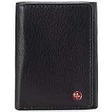 Alpine Swiss Mens Leon Trifold Wallet RFID Safe Genuine Leather Comes in a Gift Box Brown