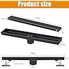 Linear Shower Drain, 12 inch Matte Black 304 Stainless Steel ...
