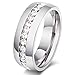 Zealmer Titanium Wedding Band Engagement Ring Channel Setting CZ Cubic Zirconia Size 9.5