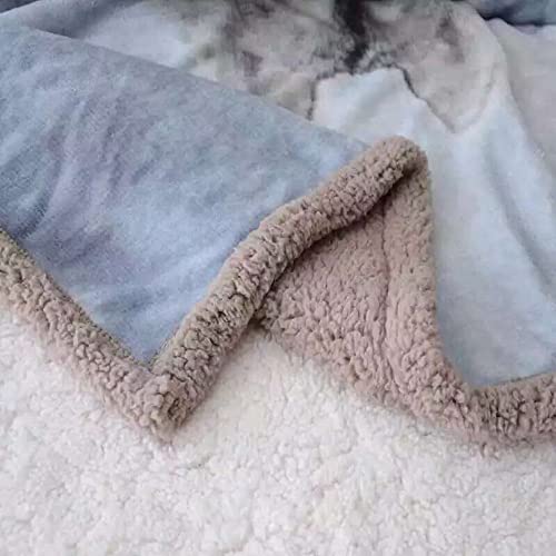 Searchi Wolf Sherpa Fleece Throw Blanket Super Soft Fluffy Sherpa Throw Blanket Reversible Sherpa Fleece Throw Blanket Warm Cozy Fuzzy Plush Lightweight Flannel Blankets For Bed Sofa Couch #TOP4