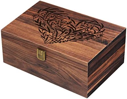 EXISTING Memory Box for Keepsakes, Floral Heart Laser Cut Wood Keepsake Memory Box, Large Wooden Storage Box with Hinged Lid, Keepsake Boxes Gift for Wedding, Valentines Day, Anniversary, Baby Shower