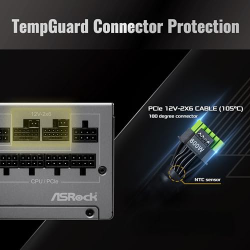 Image of ASRock Steel Legend SL-1200P 1200W ATX Power Supply, 80 Plus Platinum, ATX3.1 & PCIe 5.1 Ready, Fully Modular, 135mm FDB Fan, 10-Year Warranty