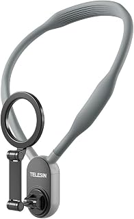 TELESIN Magnetic Neck Phone Mount: Hands-Free POV Vlog Holder for iPhone 16/15/14/13 & Android - Quick Release, Multi-Angle Adjustable