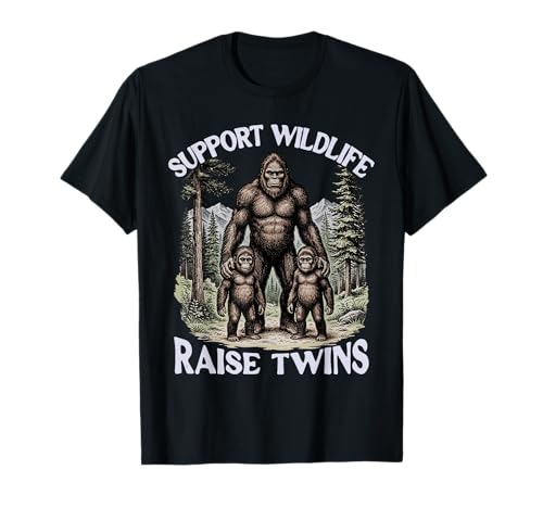 Twin Parent Mom Dad of Twins Support Wildlife Raise Twins T-Shirt