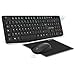 Advance – Pack Elite Wireless Combo - Clavier et Souris sans Fil + Tapis – Clavier Bureautique 105 Touches Slim AZERTY – Souris Optique 1600DPI Max et Molette Silencieuse – Tapis Antidérapant