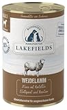 LAKEFIELDS MANUFAKTUR Comida Perro, Menú de Carne Enlatada para Perros Adultos (Cordero) 400 g