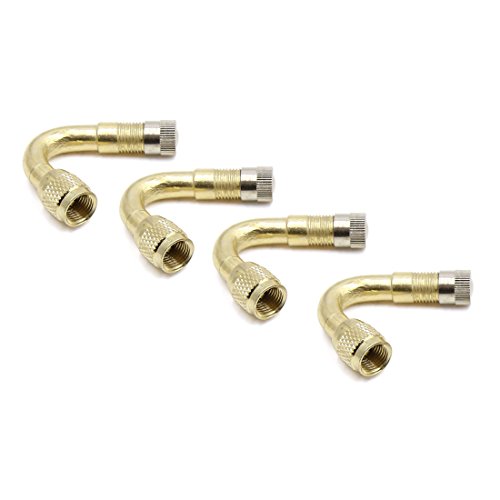 Ruilogod 4pcs 45 Grad Goldton Motorrad-Auto-Reifen-Ventilerweiterung Reifen Extender Stem