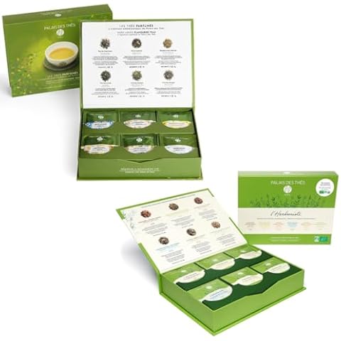 Palais des Thés - Gift Set Bundle - Most Loved Teas Gift Set Box & Organic L'Herboriste Set - 72 Tea Bags Total Cover
