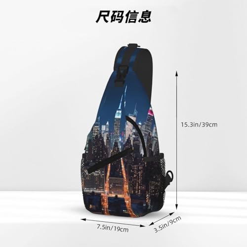 New York City Night Printed Cross Chest Bag Diagonally Chest Messenger Bag2