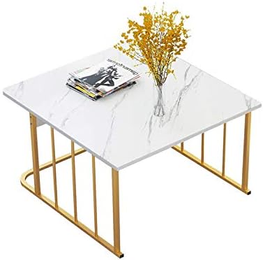 Wooden Side Tables Living Room, Hall Corridor Console Table Office Meeting Room Coffee Table Size: 60 * 60 * 45CM(Color:White,Size:60 * 60 * 45CM)