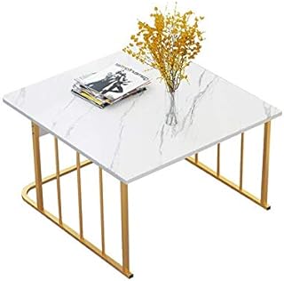 Wooden Side Tables Living Room, Hall Corridor Console Table Office Meeting Room Coffee Table Size: 60 * 60 * 45CM(Color:White,Size:60 * 60 * 45CM)