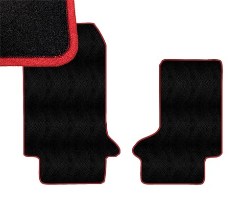 Red Edge Custom Fit Front Carpet Floor Mats, Black, Compatible with Pontiac Solstice 2008 2007 2006