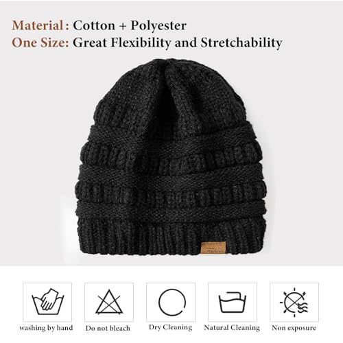 Image of Beanie with Ponytail Hole - Womens Beanie Winter Hat, Ponytail Hat