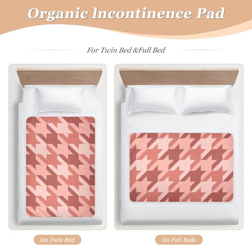 Alèse lavable pied-de-poule rouge grand format pour incontinence - 5