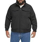 Dockers Men's Big & Tall Quilted Lined Flight Bomber Jacket, Black, 3X