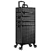 AROUS 5 in 1 Rolling Makeup Train Case Cosmetology Case on Wheels Large Cosmetic Organizer Travel Cart for Hairstylist Artist Nail Beauty Salon Barber,Black