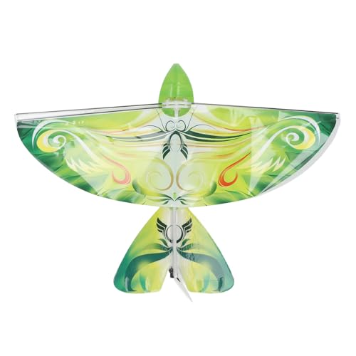 JAOCDOEN Electronic Flying Bird Flying RC Bird Toy 2.4GHz USB Charging LED Bionic Flapping Bird for Indoor Outdor (Green)