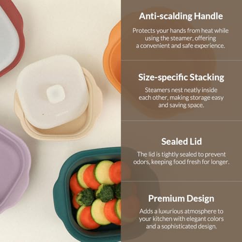 image for PETINUBE Silicone Multi-Steamer Made in Korea Microwave Steamer for Co