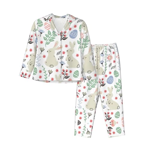 Pyjama femme manches longues imprimé lapin oiseau ensemble de nuit tendance EdWal
