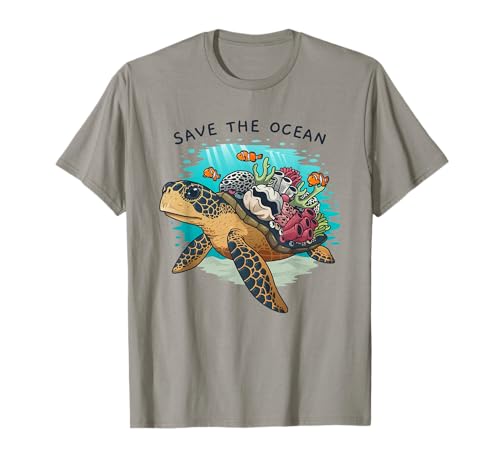 Save the Ocean Sea Turtle Coral Reef T-Shirt