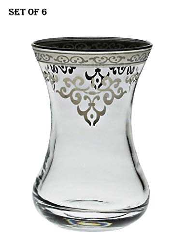 Modern Stemless Wine Glasses, Set Of 6 - Passover Kiddush Cup - Elegant Occasions Glass 4.75 Oz (Silver) #TOP1