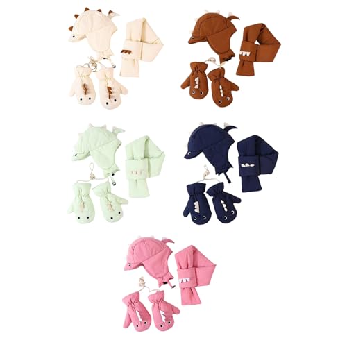 Gorro y manoplas térmicas con bufanda cómoda para niños activos 5